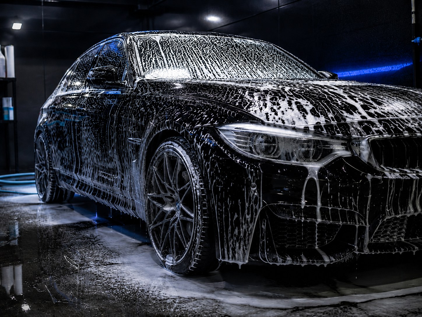 Foam wash on car