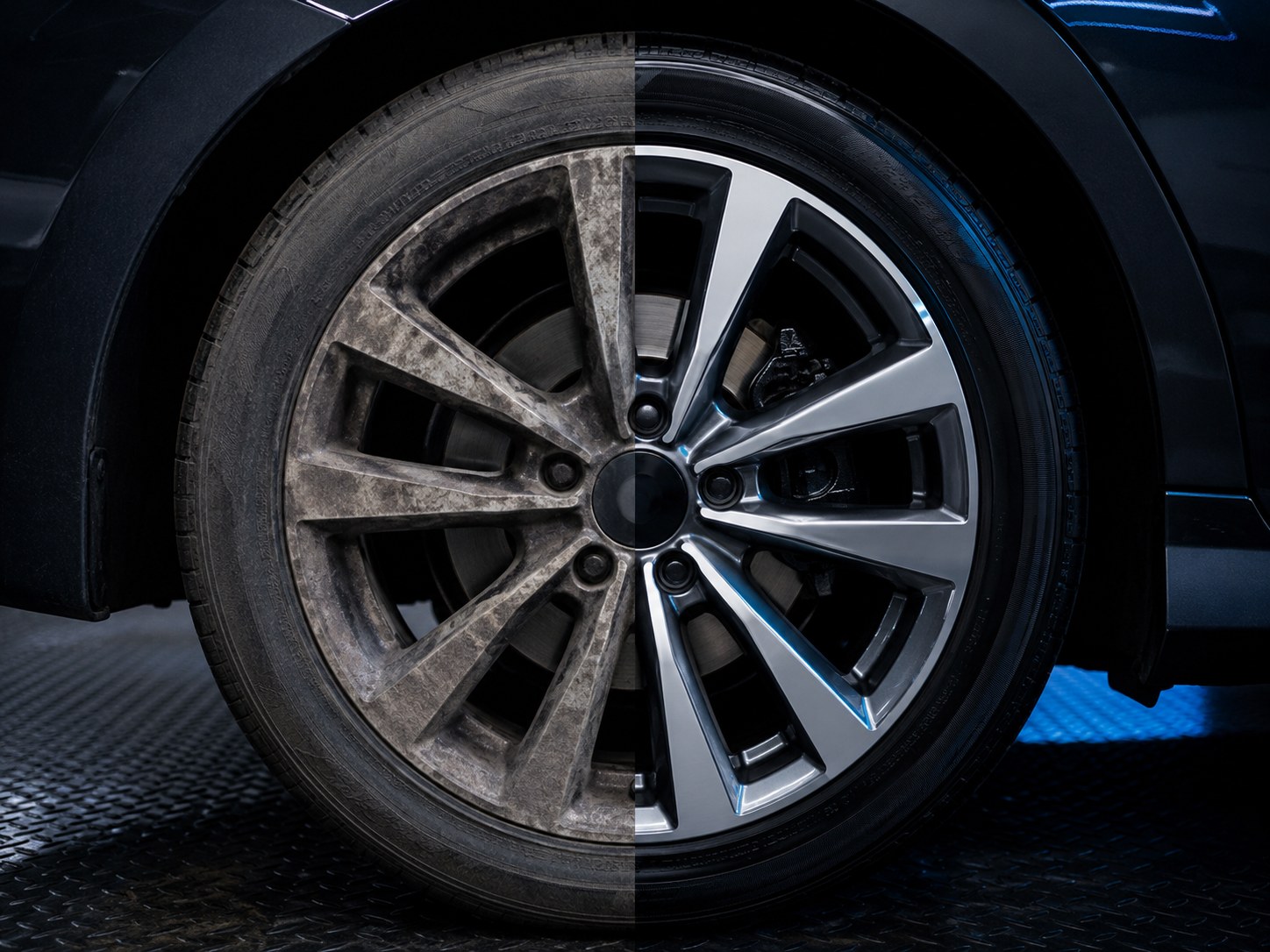 Wheel before and after detail